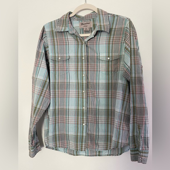 Wrancher by Wrangler Tops - Wrancher Wrangler Pearl Snap Classic Western Button Plaid Shirt Size 2XL Rodeo
